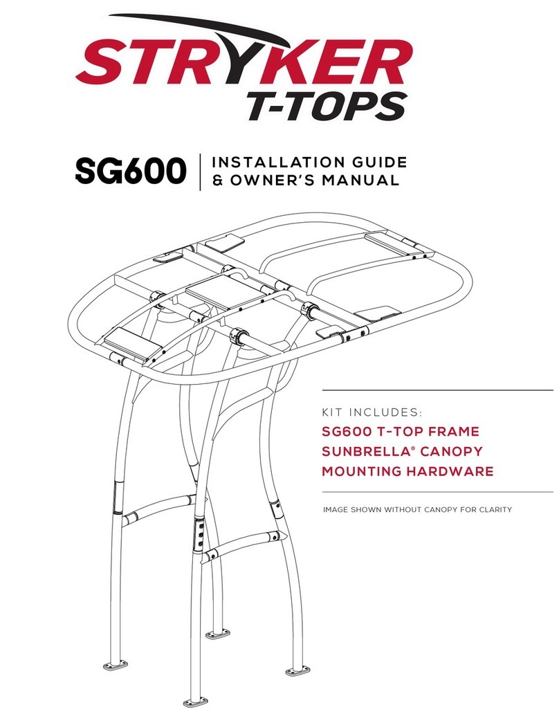 Stryker T-Tops SG600 Installation guide & owner's manual