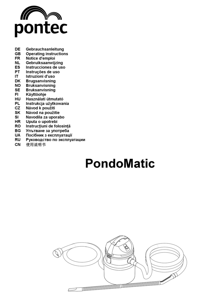 Pontec Pondomatic Vacuum Cleaner operating instructions