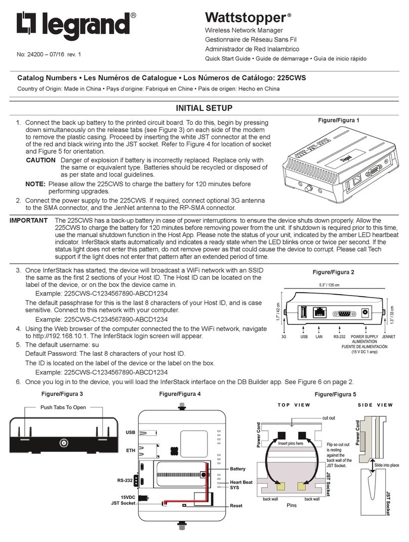 LEGRAND Wattstopper 225CWS quick start guide