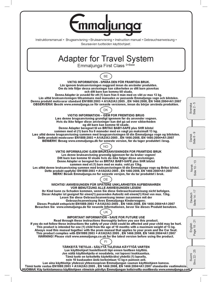 Emmaljunga Adapter for Travel System instruction manual Emmaljunga Adapter for Travel System instruction manual