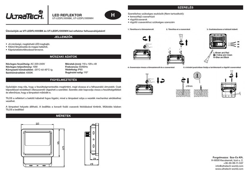 Ultratech UT-LEDFL1000BK user manual Ultratech UT-LEDFL1000BK user manual