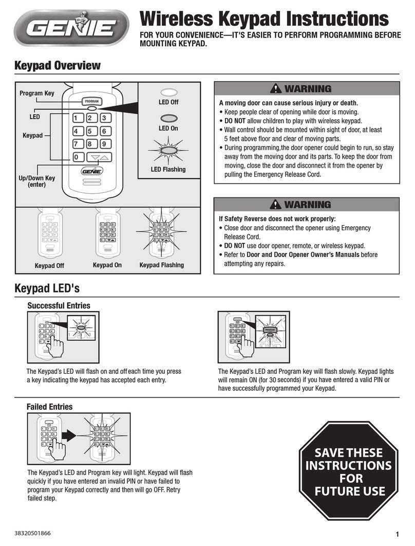 Genie Wireless Keypad instructions