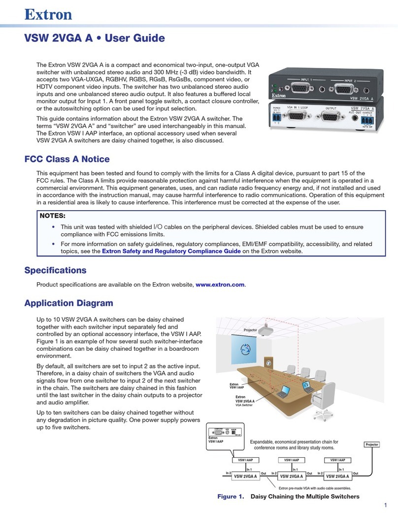 Extron electronics VSW 2VGA A user guide