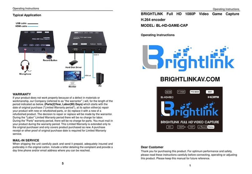 Brightlink BL-HD-GAME-CAP operating instructions