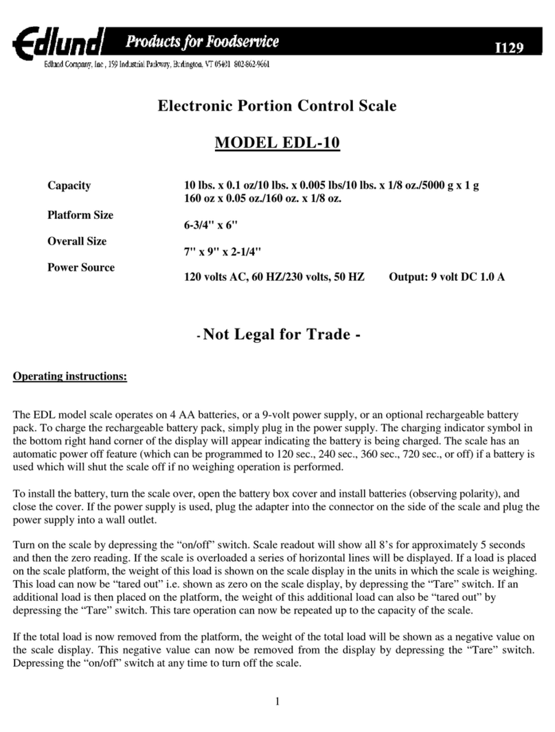 EDLUND EDL-10 operating instructions