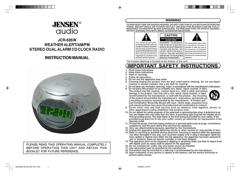 Jensen Audio JCR-535W instruction manual
