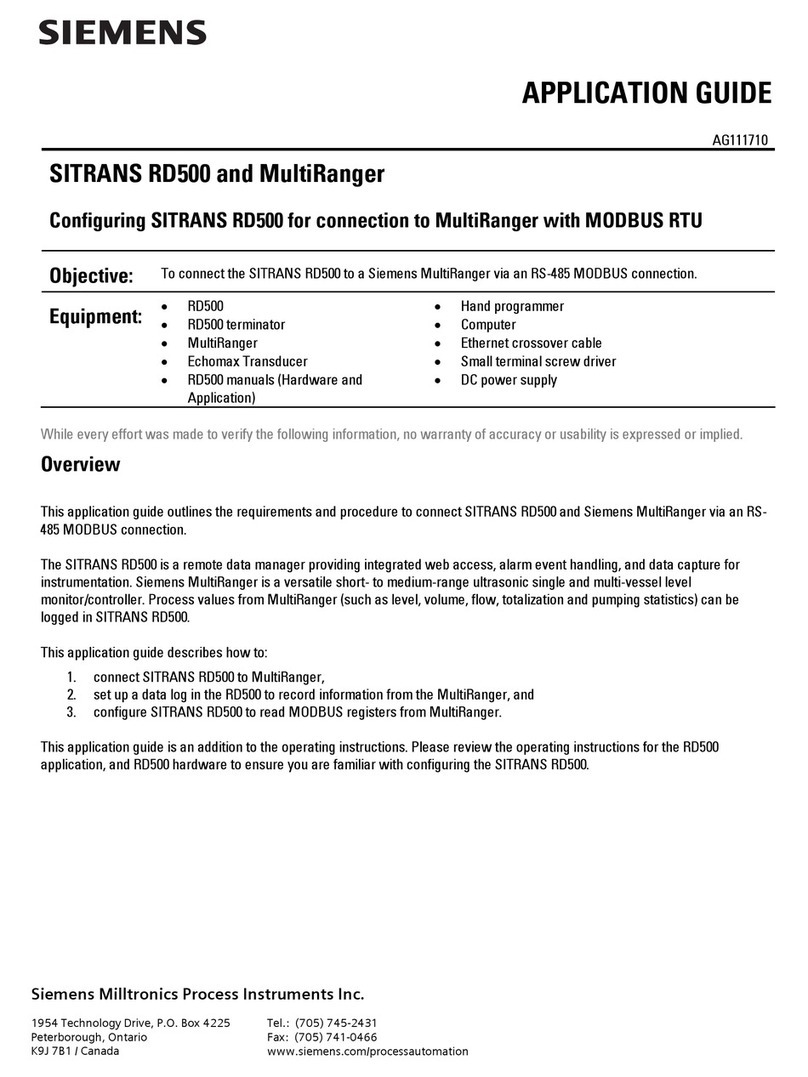 Siemens SITRANS RD500 User guide