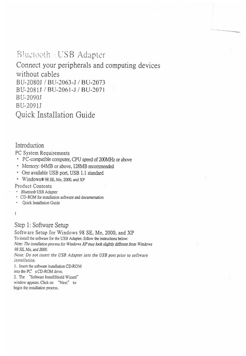 J-Three BU-2080J Quick installation guide
