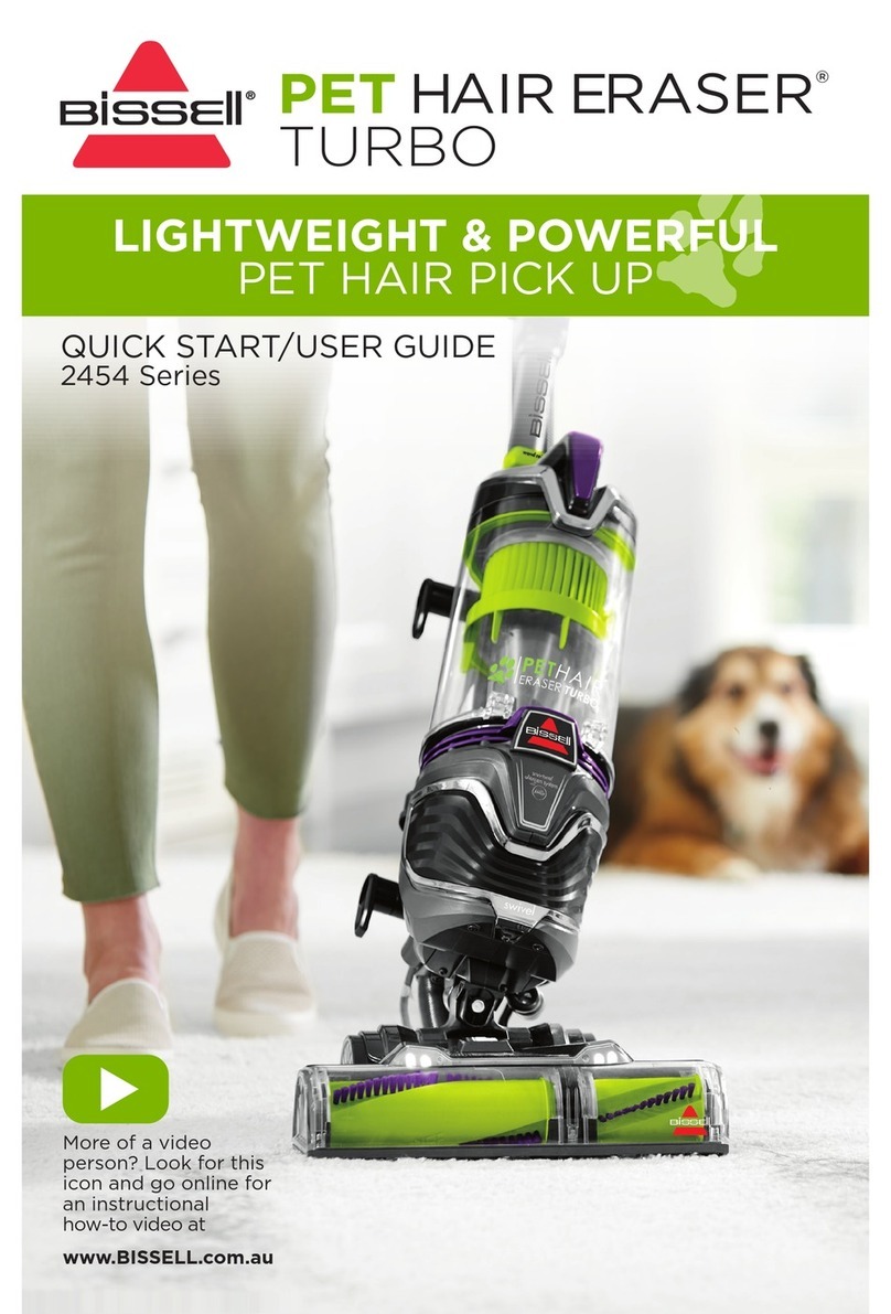 Bissell PET HAIR ERASER TURBO 2454 Series Setup guide