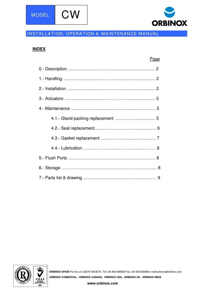 Orbinox CW Installation, operation & maintenance manual