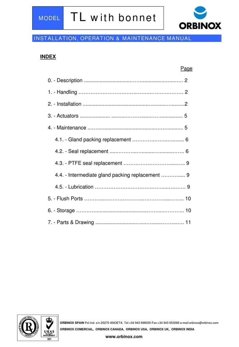Orbinox TL with bonnet Installation, operation & maintenance manual