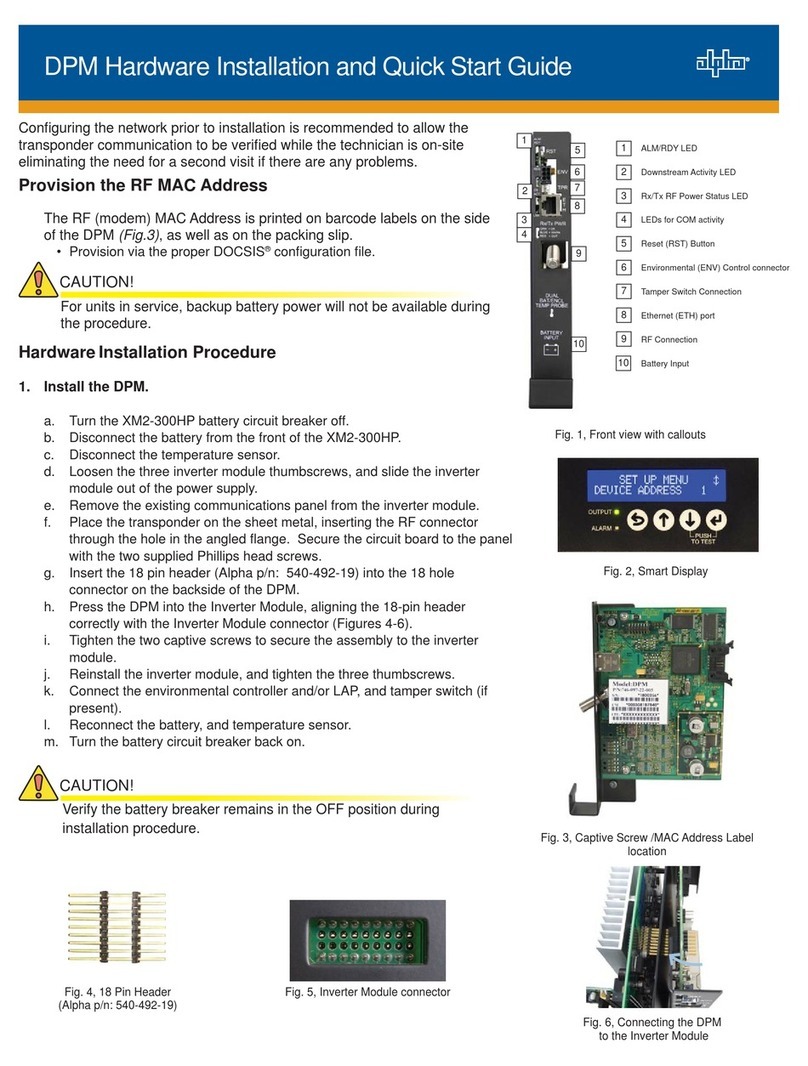 Alpha XM2-300HP Hardware Installation and Quick Start Guide