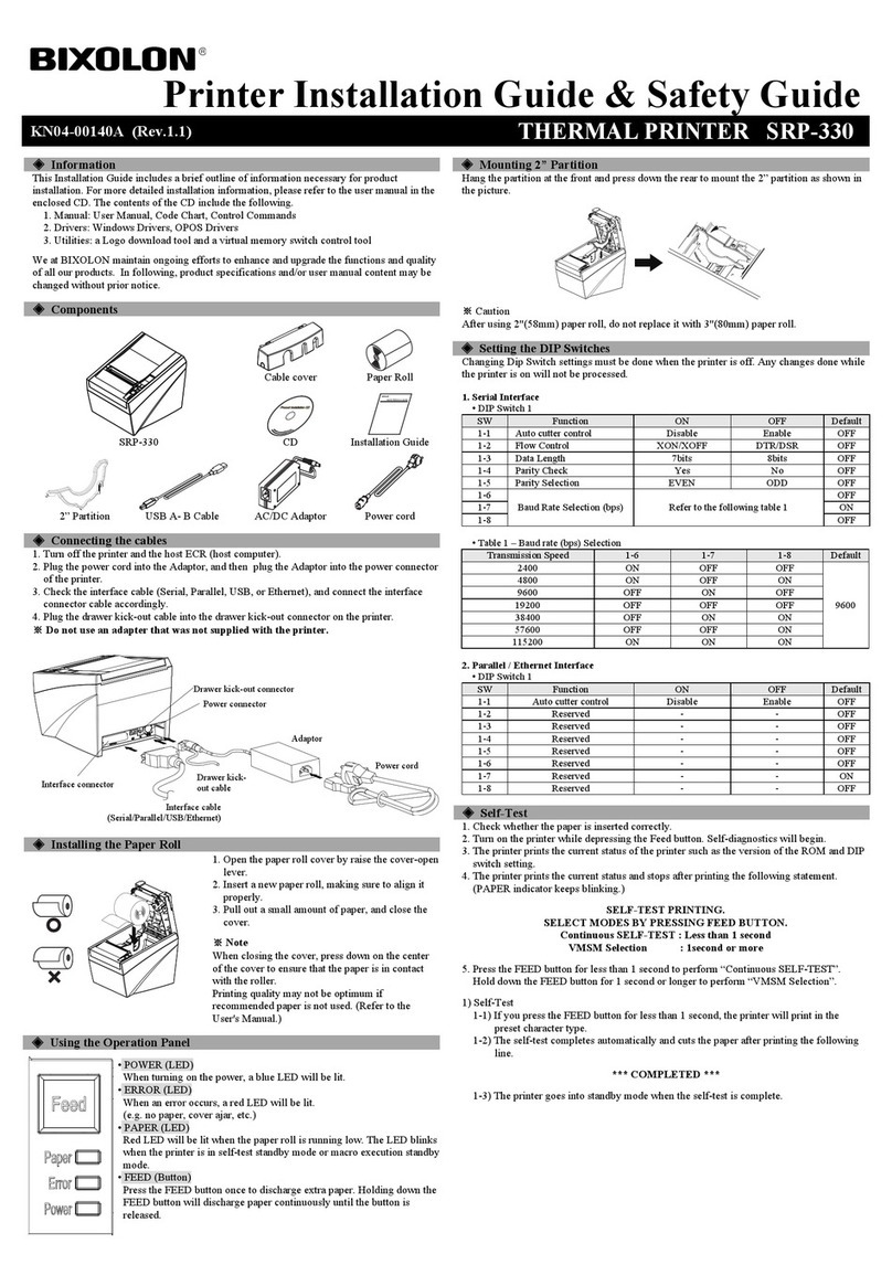 BIXOLON SRP-330 Installation and operating manual