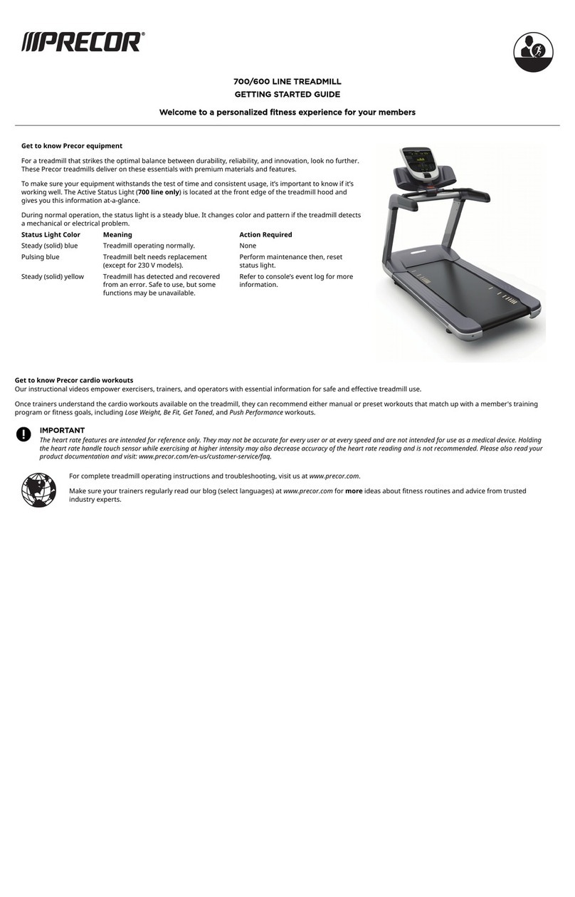 Precor Experience Series 700 Line User manual Precor Experience Series 700 Line User manual