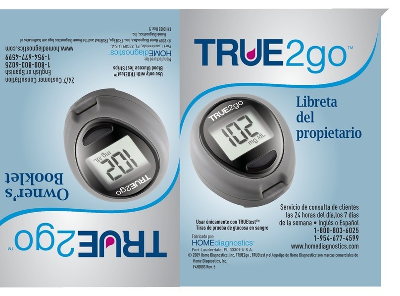 HOMEDIAGNOSTICS TRUE2go owner's booklet