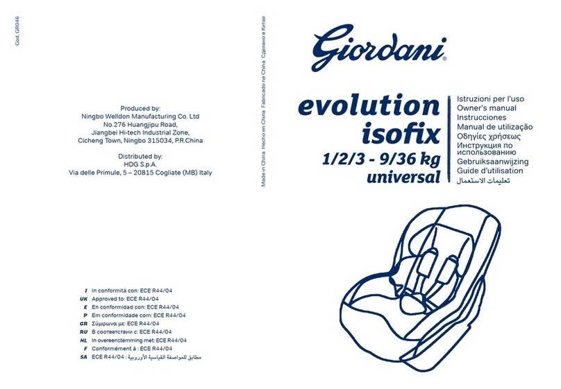 Giordani evolution isofix owner's manual