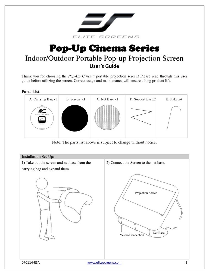 Elite Screens Pop-Up Cinema Series User manual Elite Screens Pop-Up Cinema Series User manual