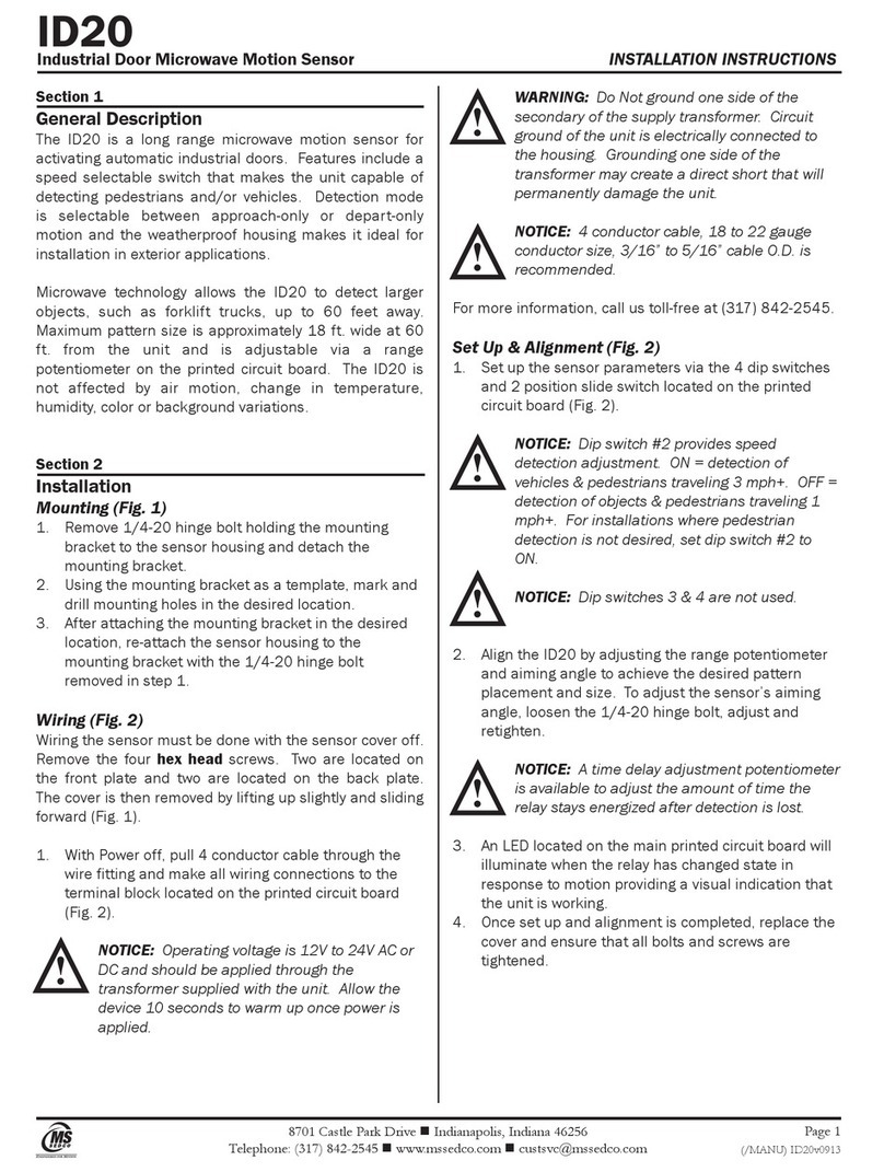 MS Sedco ID20 installation instructions