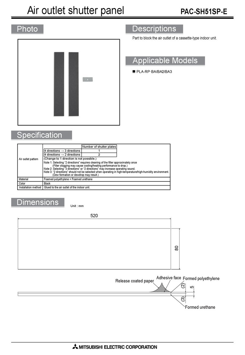 Mitsubishi Electric PAC-SH51SP-E installation manual Mitsubishi Electric PAC-SH51SP-E installation manual