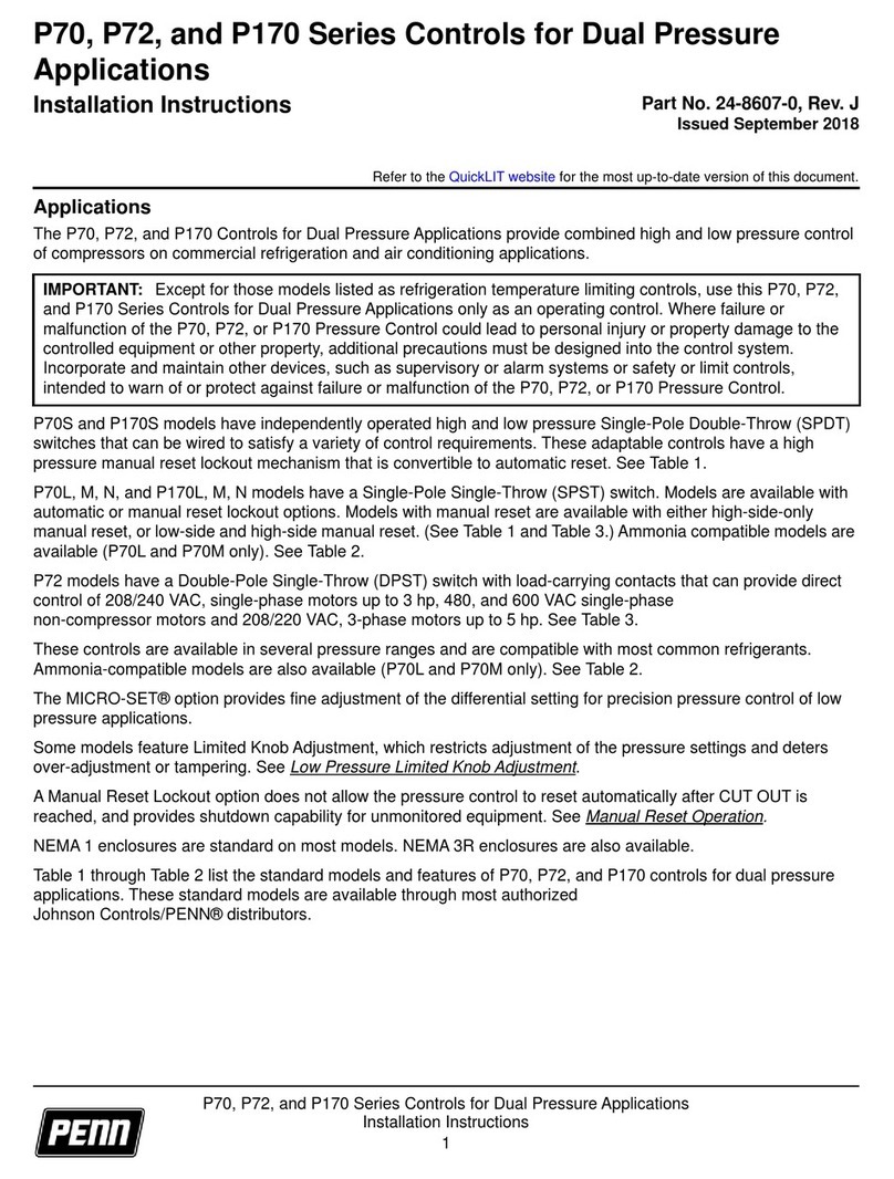 Penn P70 Series installation instructions