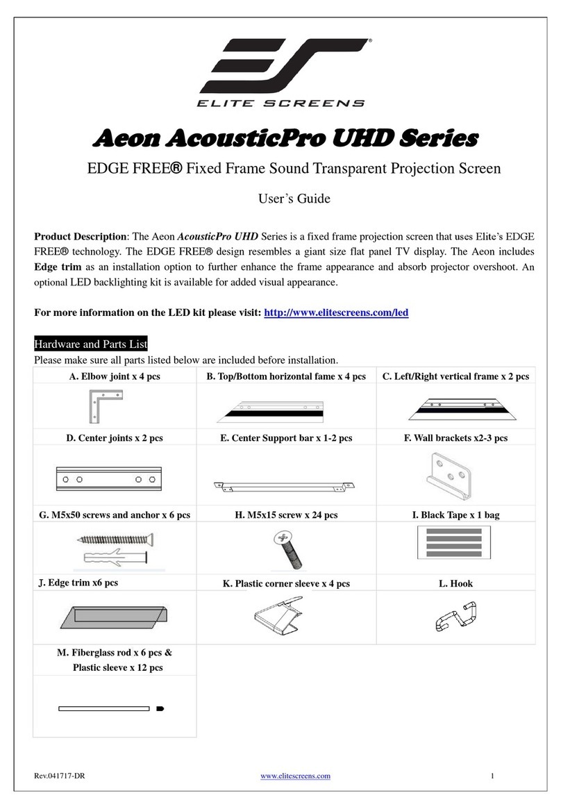 Elite Screens EDGE FREE Aeon AcousticPro UHD Series User manual
