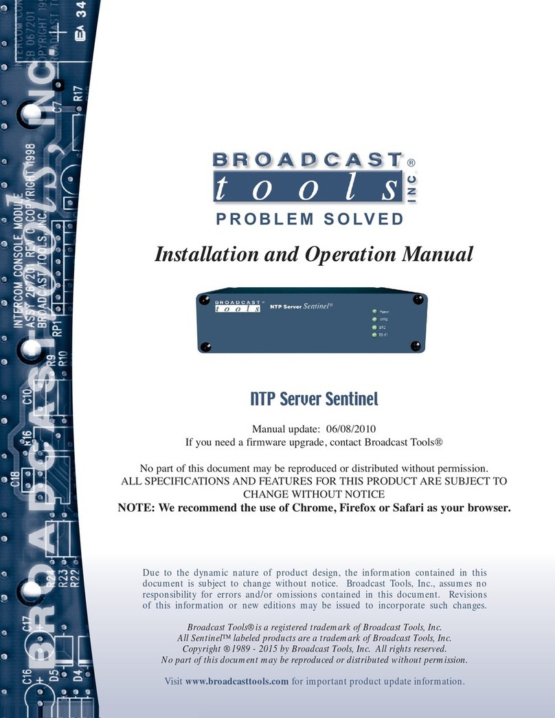 Broadcast Tools NTP Server Sentinel User manual