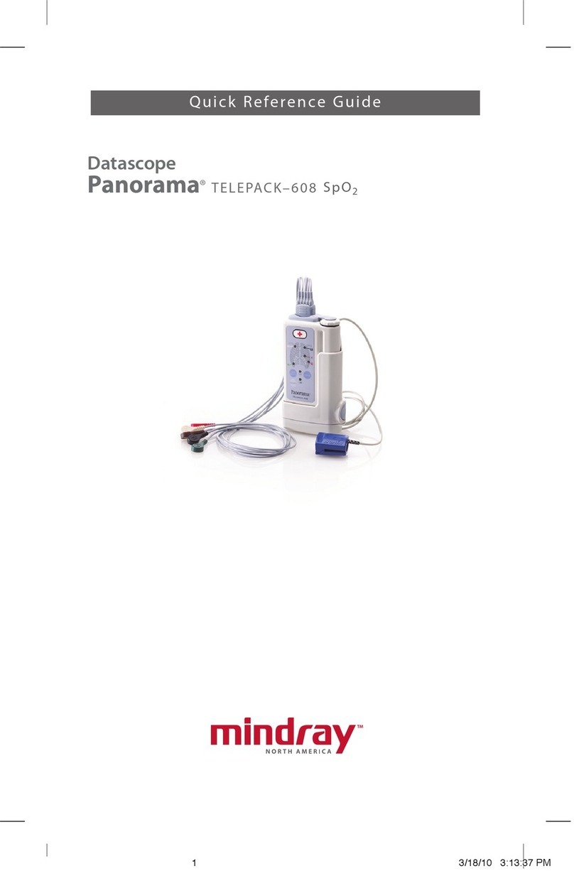 Mindray Panorama TELEPACK-608 SpO2 Quick reference guide Mindray Panorama TELEPACK-608 SpO2 Quick reference guide