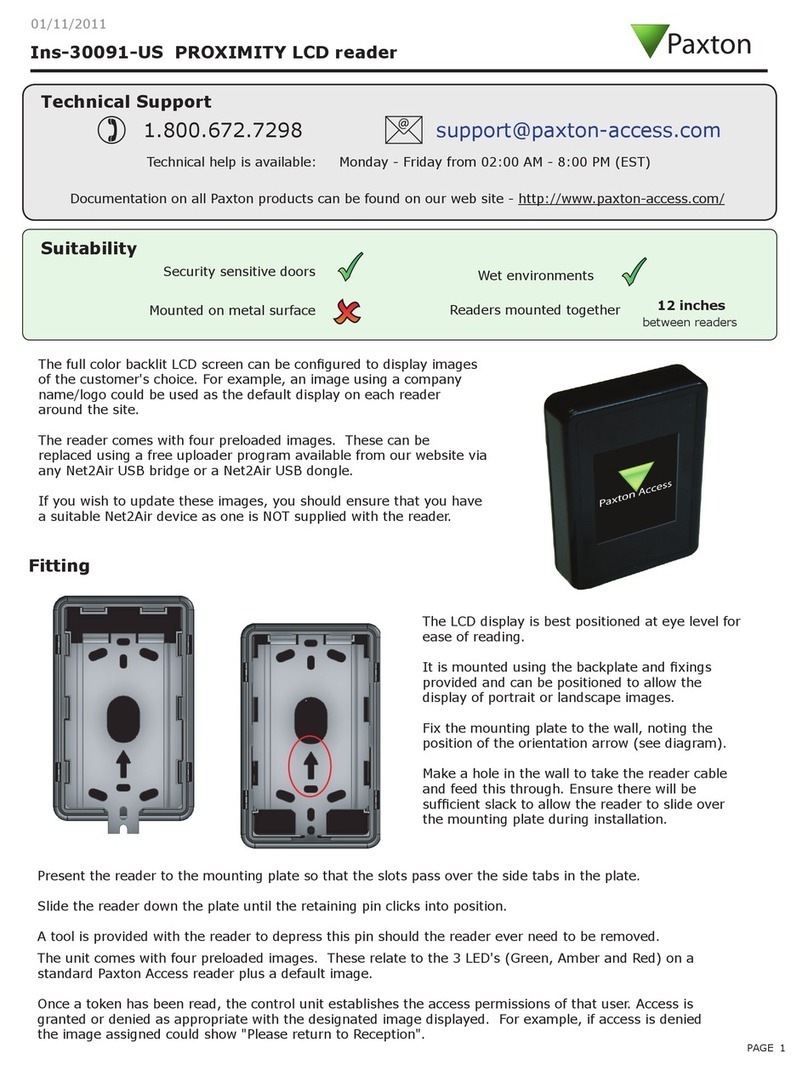 Paxton Proximity LCD reader instructions