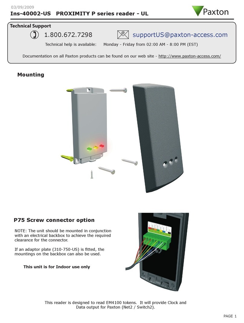 Paxton PROXIMITY P series instruction manual