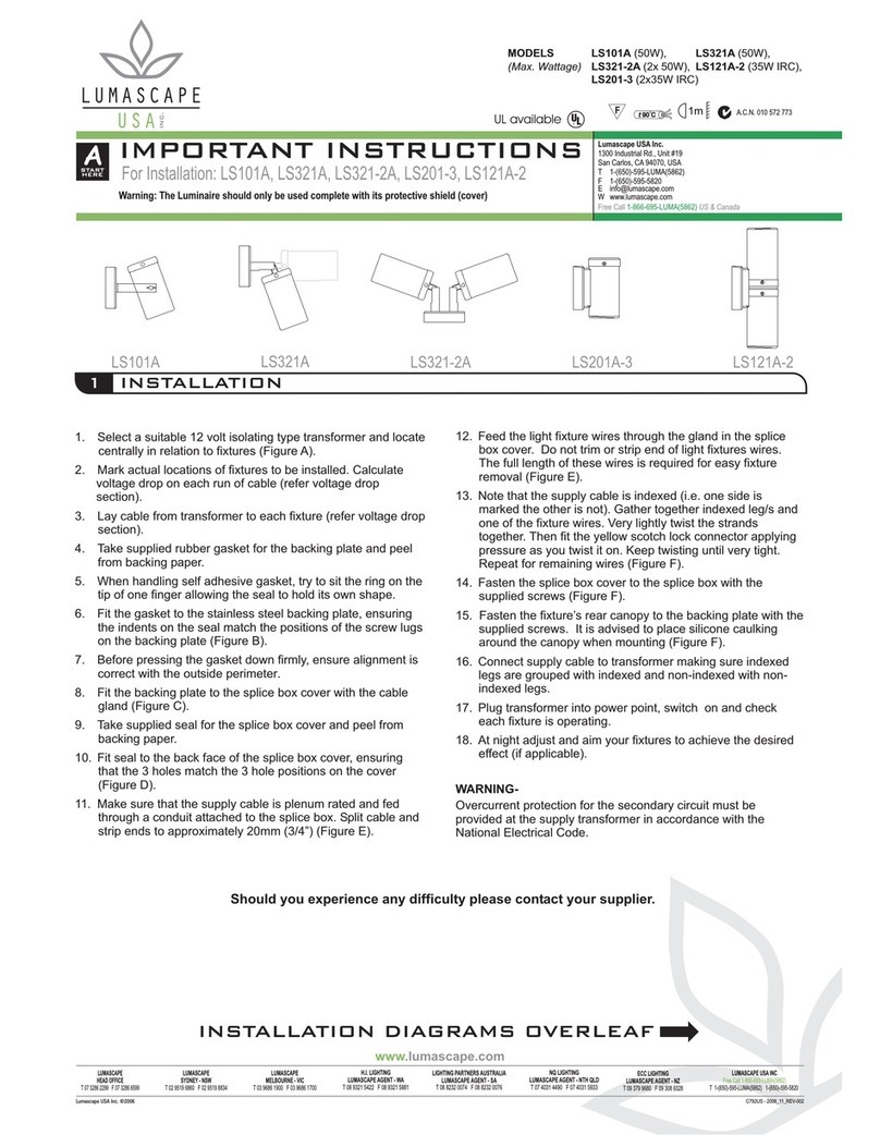 Lumascape LS101A Installation instructions manual