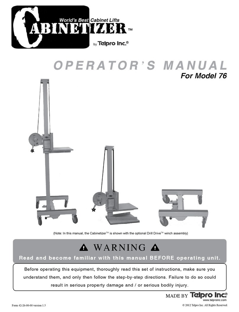 Telpro Cabinetizer 76 Operator's manual