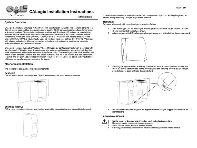 CAL Controls CALogix installation instructions CAL Controls CALogix installation instructions