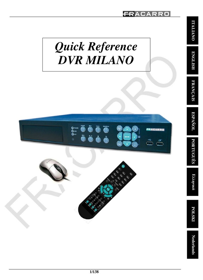 Fracarro DVR MILANO series quick reference
