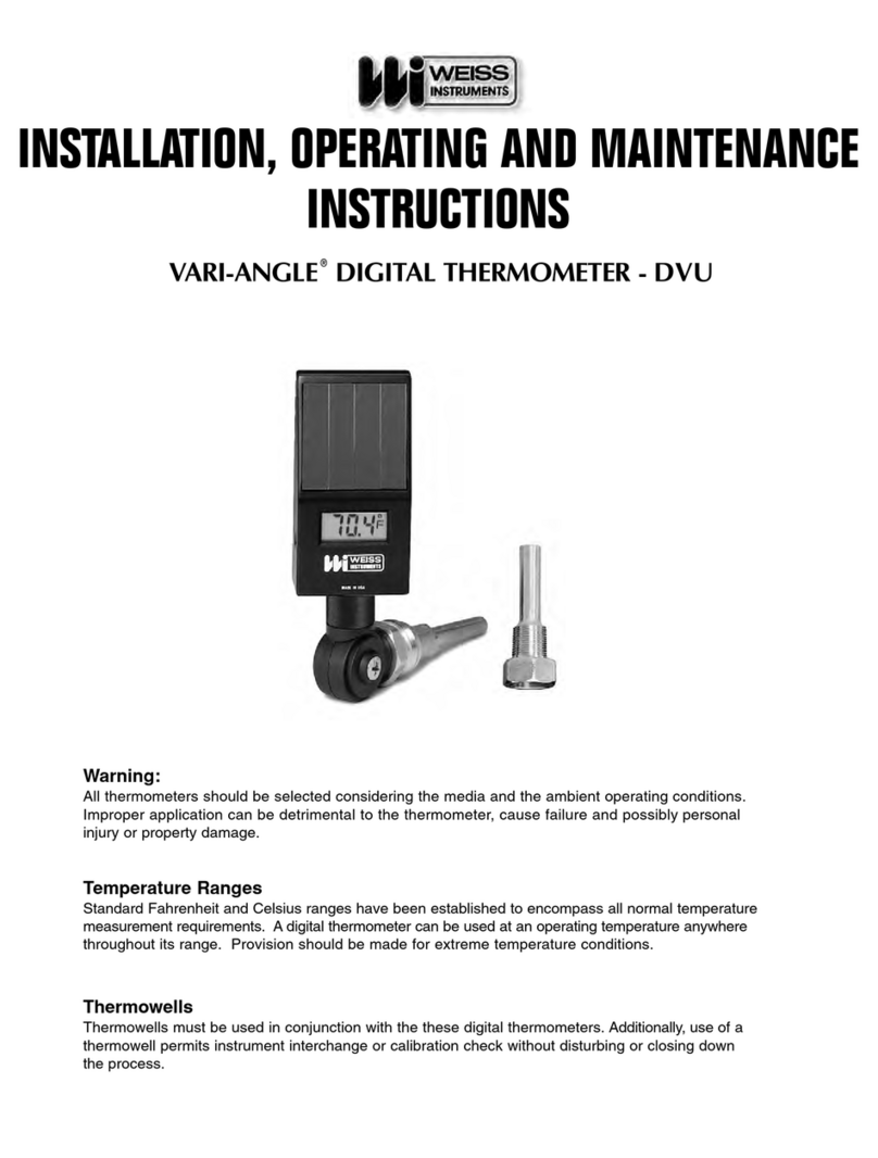 Weiss Instruments VARI-ANGLE DVU Installation, operating and maintenance instructions