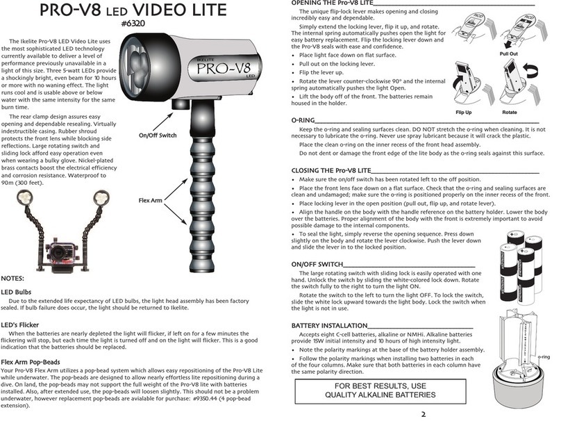 Ikelite Pro-V8 LED Video light User manual Ikelite Pro-V8 LED Video light User manual