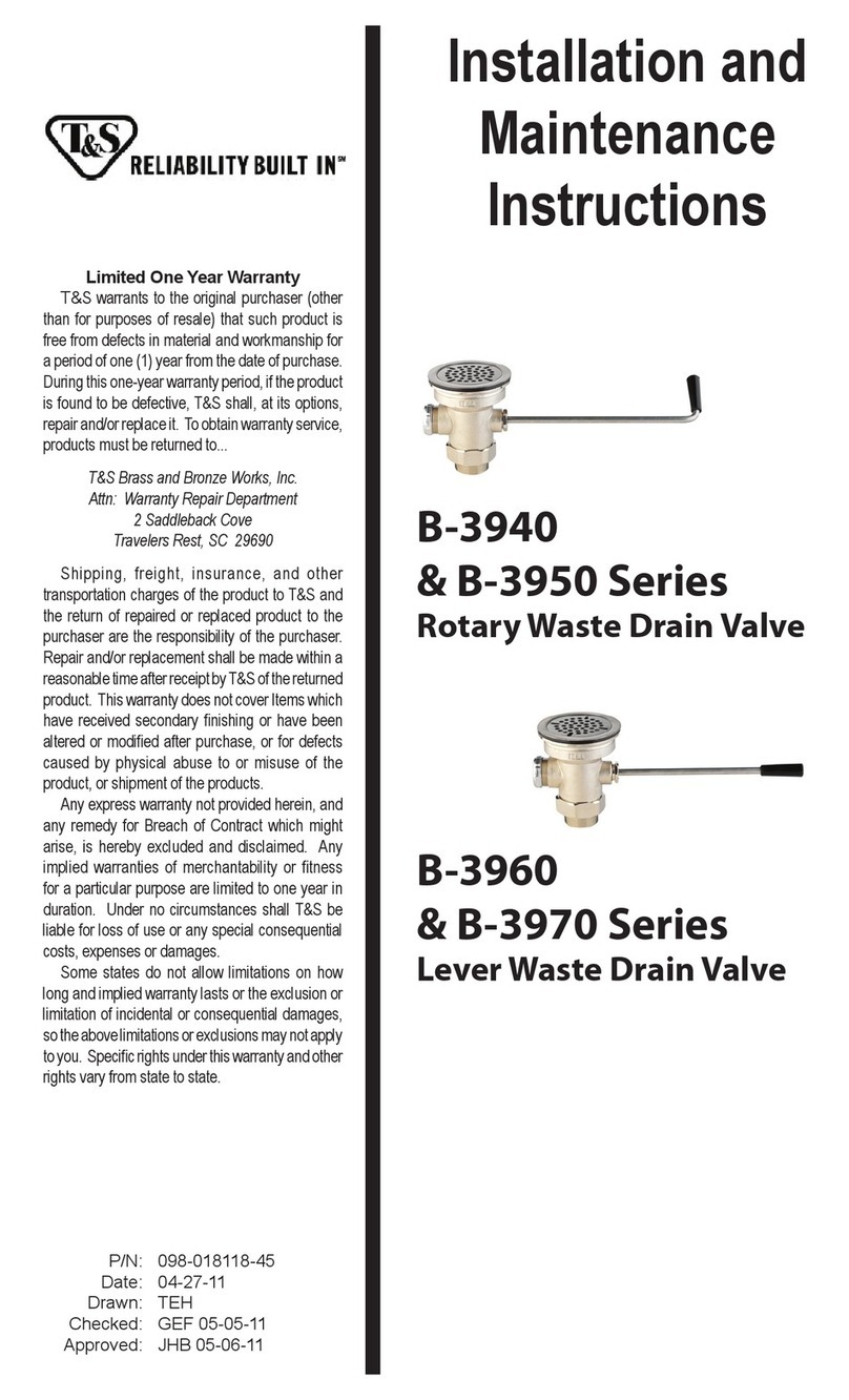 T&S B-3950 Series User manual