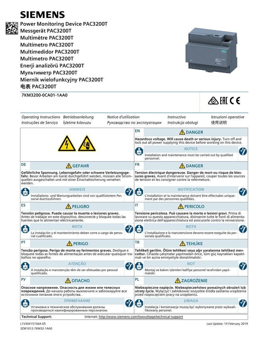 Siemens SENTRON PAC3200T User manual Siemens SENTRON PAC3200T User manual