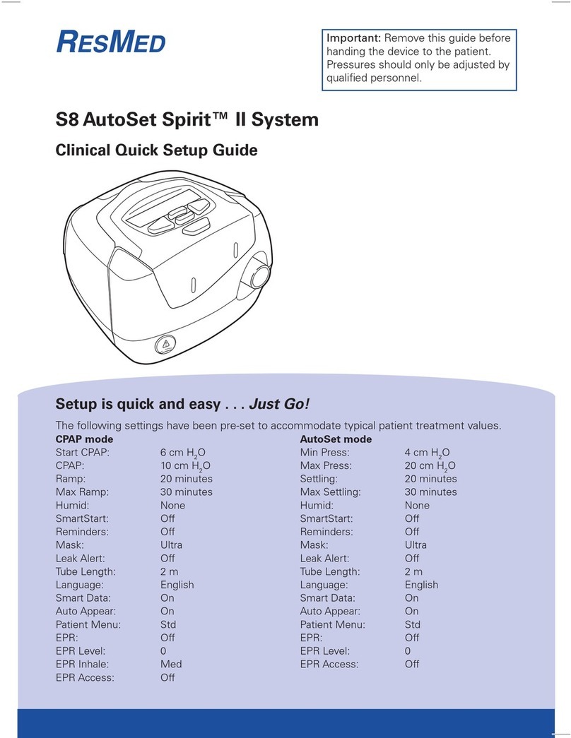 ResMed S8 AutoSet Spirit II User manual