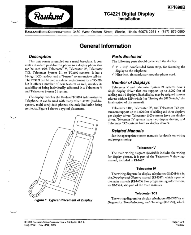 rauland TC4221 User manual