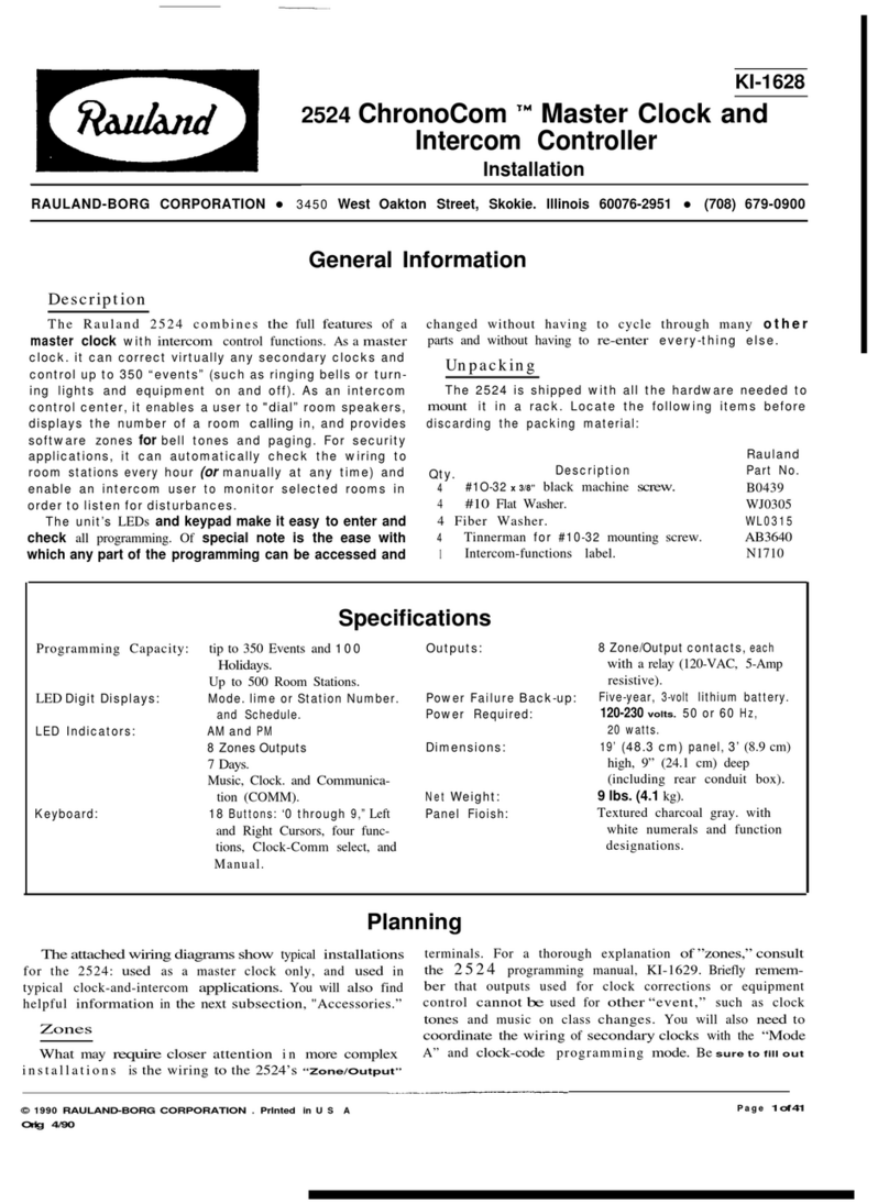 rauland 2524 ChronoCom installation manual