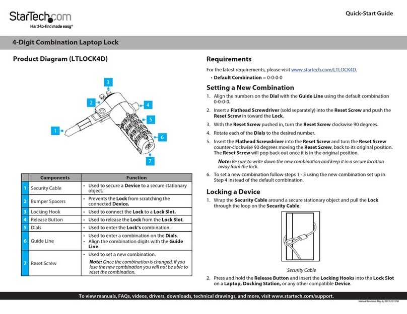 StarTech.com LTLOCK4D User manual