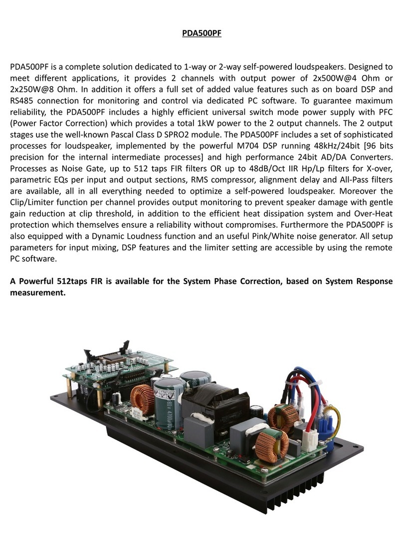 Marani Pro Audio PDA500PF Quick user manual