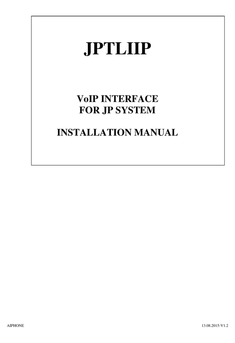 Aiphone JPTLIIP installation manual Aiphone JPTLIIP installation manual