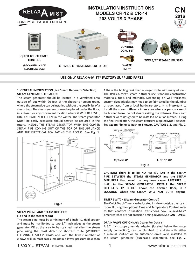 RELAX-A-MIST CR-12 installation instructions
