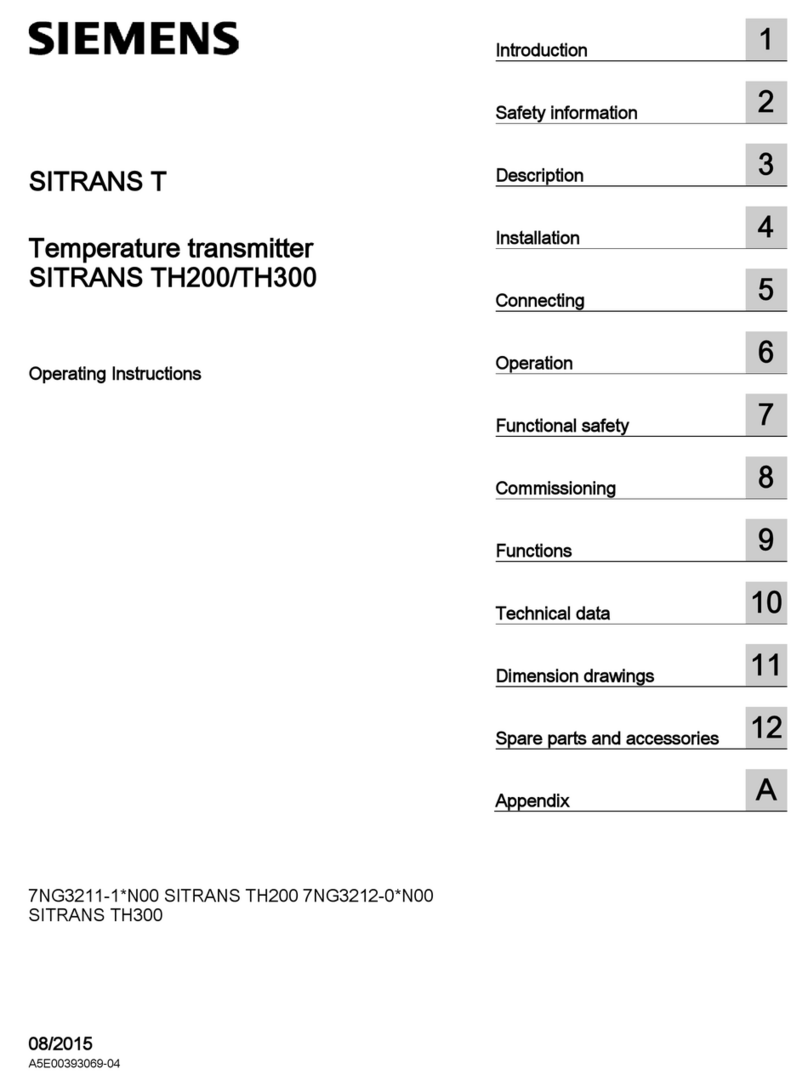 Siemens SITRANS T Series operating instructions