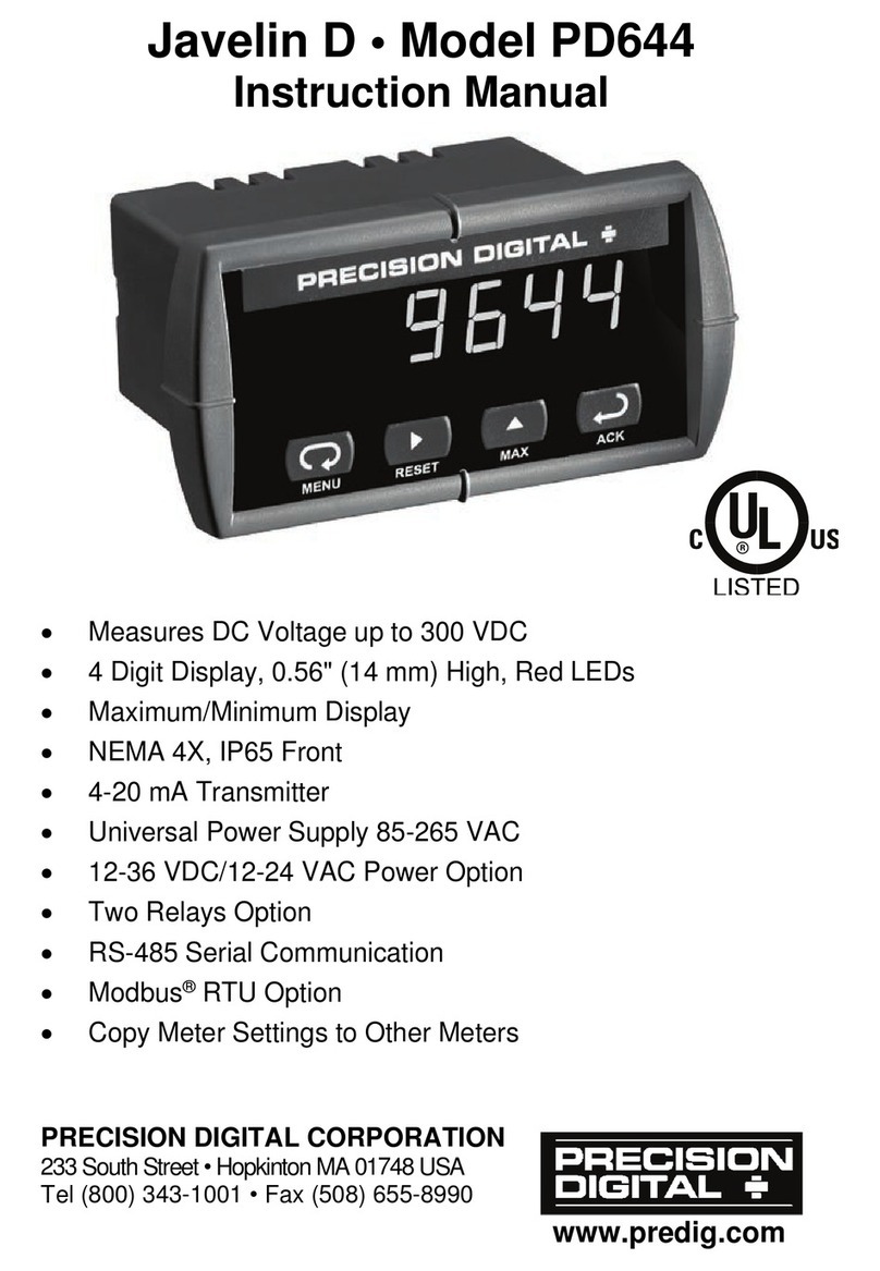 PRECISION DIGITAL Javelin D PD644 User manual