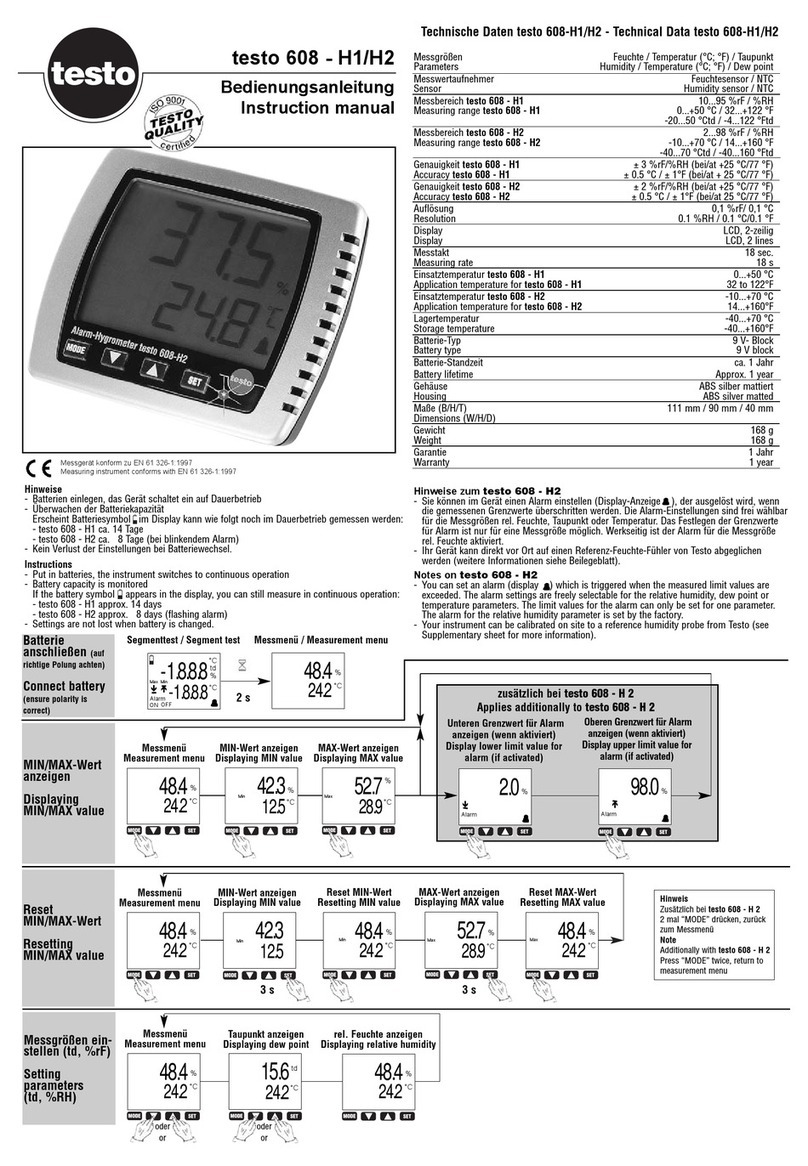 TESTO 608-H1 instruction manual