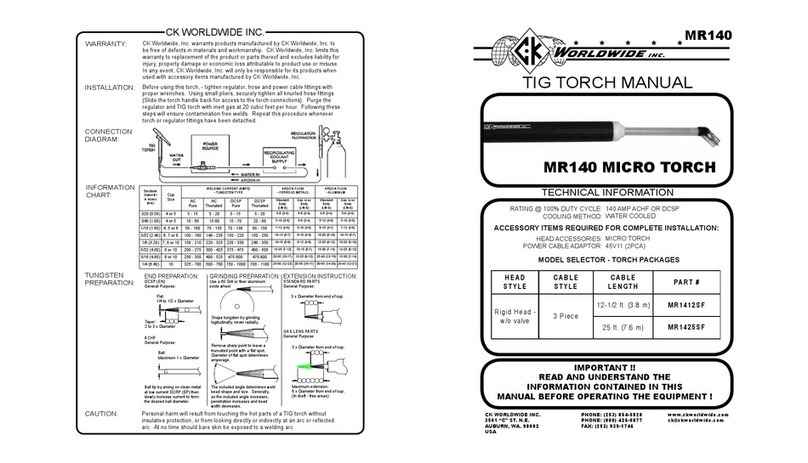 CK WORLDWIDE MR140 manual