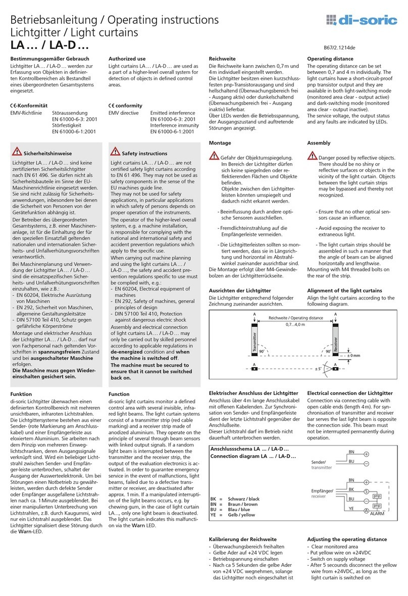 Di-soric LA Series operating instructions