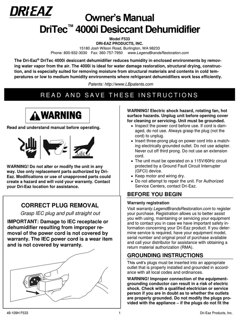 Drieaz DriTec 4000i F533 owner's manual